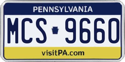 PA license plate MCS9660