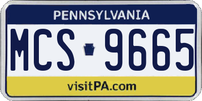 PA license plate MCS9665