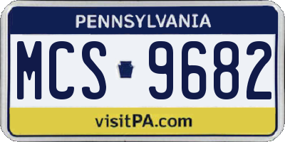 PA license plate MCS9682
