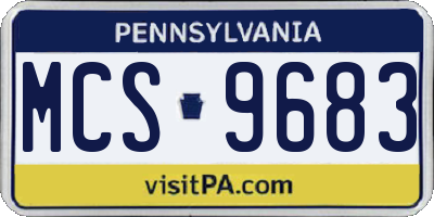 PA license plate MCS9683