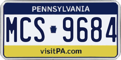 PA license plate MCS9684