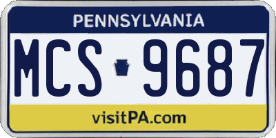 PA license plate MCS9687