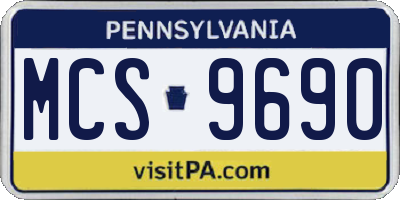 PA license plate MCS9690