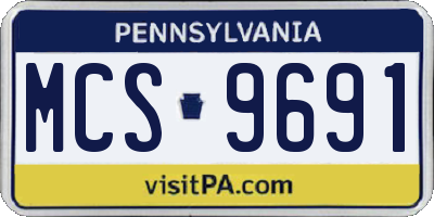 PA license plate MCS9691