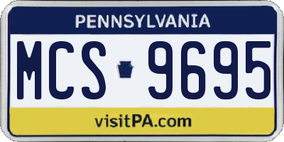 PA license plate MCS9695