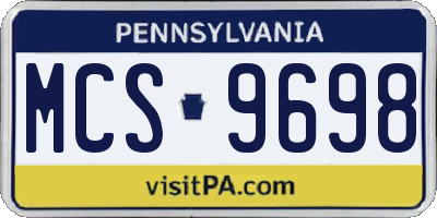 PA license plate MCS9698