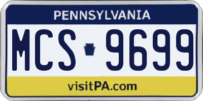 PA license plate MCS9699