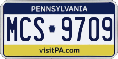 PA license plate MCS9709