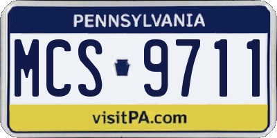 PA license plate MCS9711