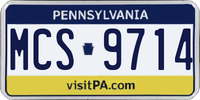PA license plate MCS9714