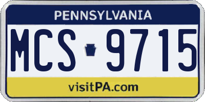 PA license plate MCS9715