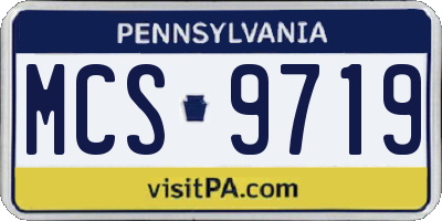PA license plate MCS9719