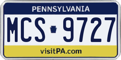 PA license plate MCS9727