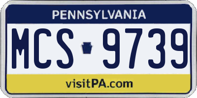 PA license plate MCS9739
