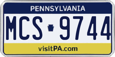 PA license plate MCS9744
