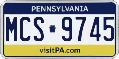 PA license plate MCS9745