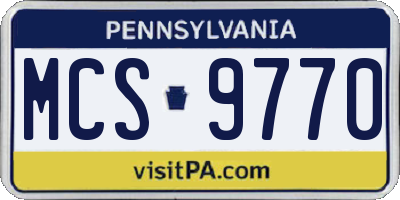 PA license plate MCS9770
