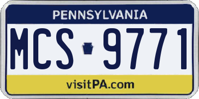 PA license plate MCS9771