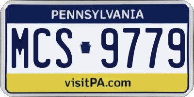 PA license plate MCS9779