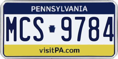 PA license plate MCS9784