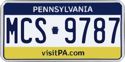 PA license plate MCS9787