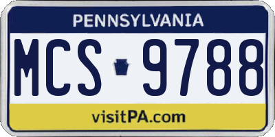 PA license plate MCS9788