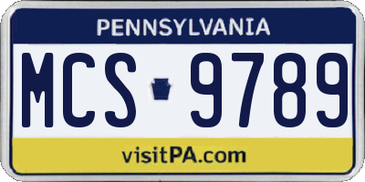 PA license plate MCS9789