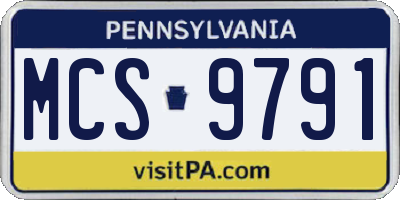 PA license plate MCS9791