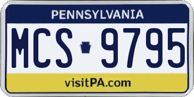 PA license plate MCS9795