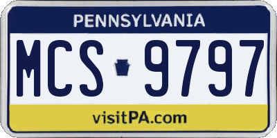 PA license plate MCS9797