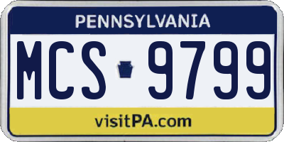 PA license plate MCS9799