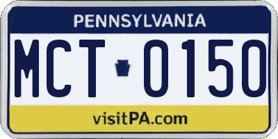 PA license plate MCT0150