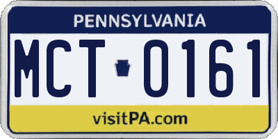 PA license plate MCT0161