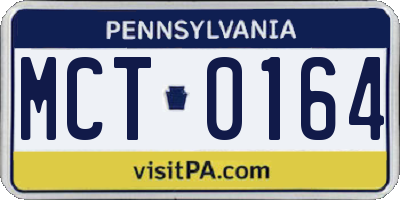 PA license plate MCT0164