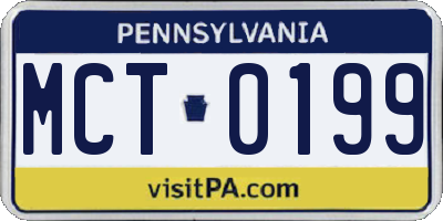PA license plate MCT0199