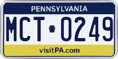 PA license plate MCT0249