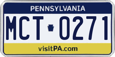 PA license plate MCT0271