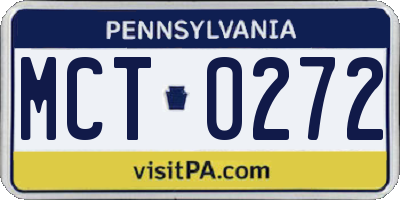 PA license plate MCT0272