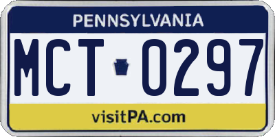PA license plate MCT0297