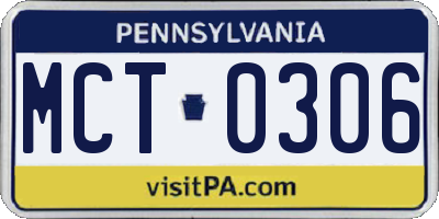 PA license plate MCT0306
