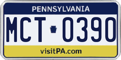 PA license plate MCT0390
