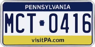 PA license plate MCT0416