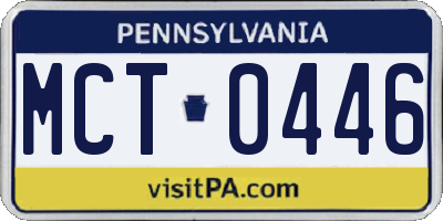 PA license plate MCT0446