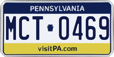 PA license plate MCT0469