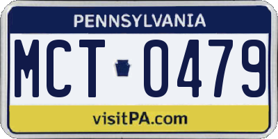 PA license plate MCT0479