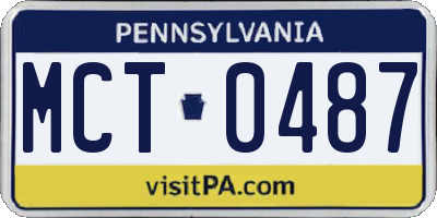 PA license plate MCT0487
