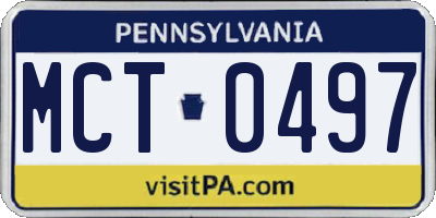 PA license plate MCT0497