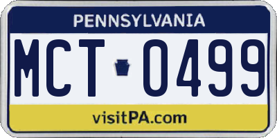 PA license plate MCT0499