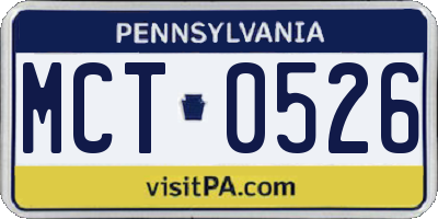 PA license plate MCT0526