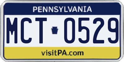 PA license plate MCT0529